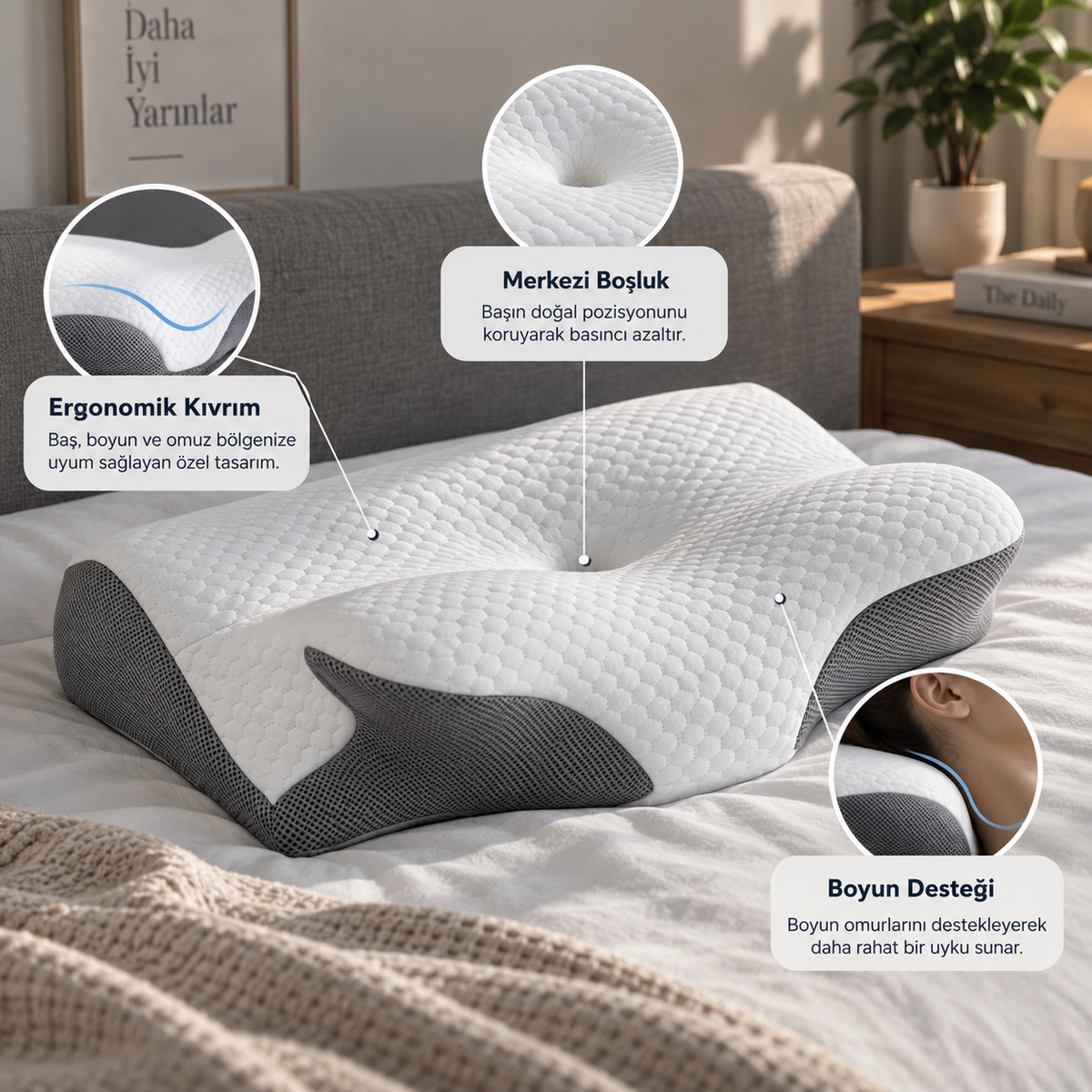 VİSORA® Ergonomic Visco Neck Support Pillow